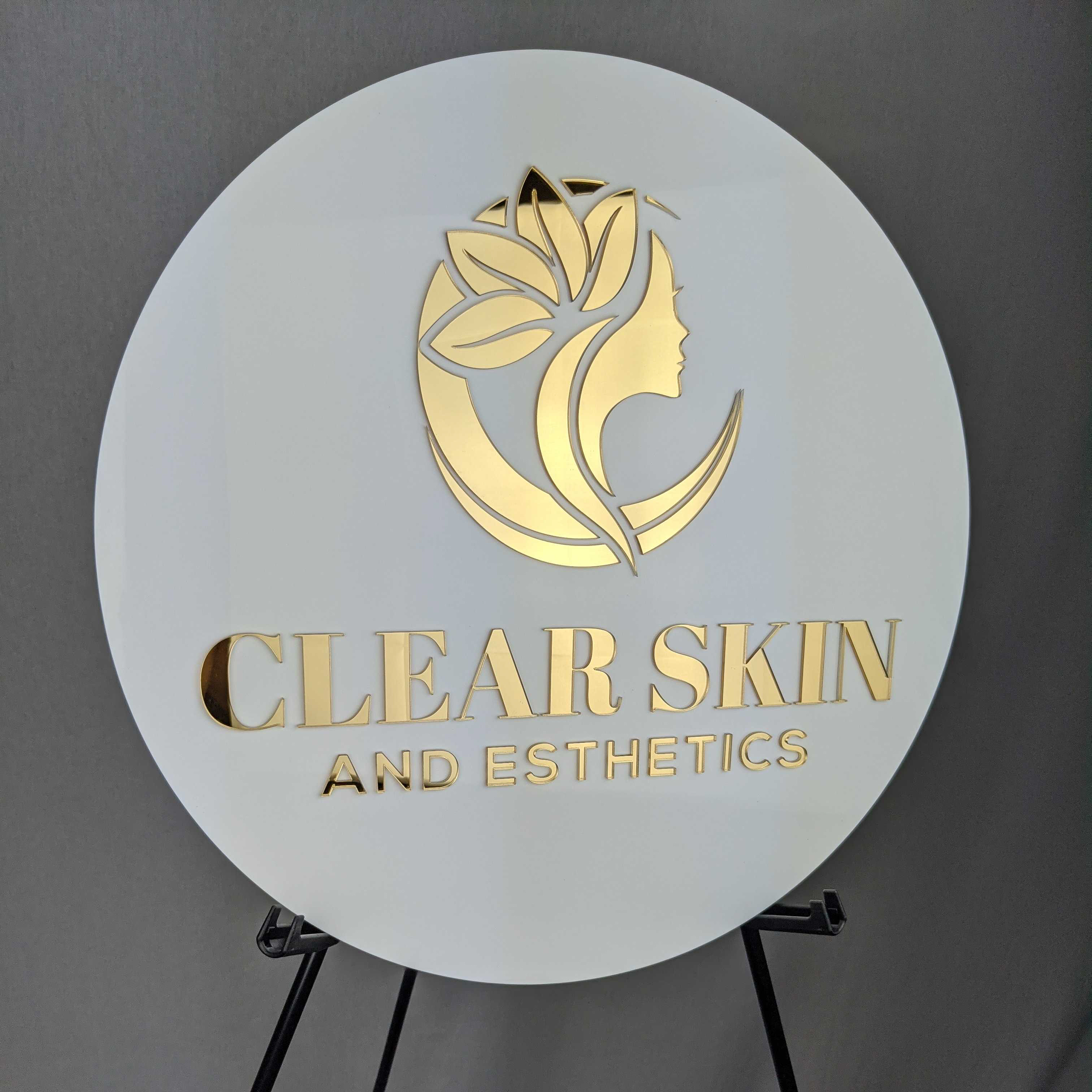  Clear Skin and Esthetics round sign
