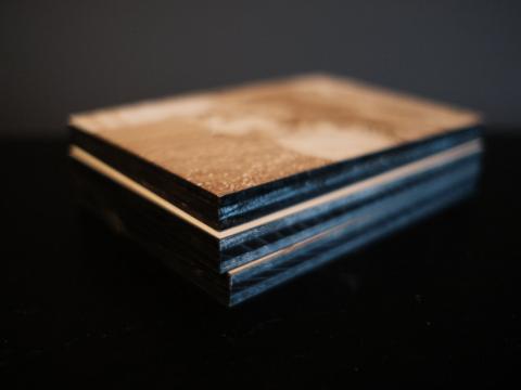 stacked engraved photos