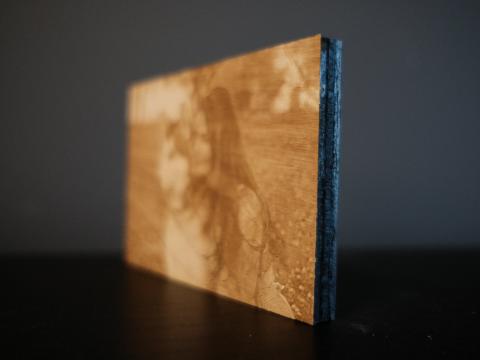 engraved photo profile shot