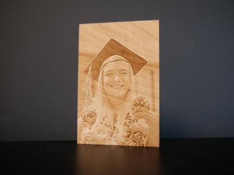 engraved graduation photo