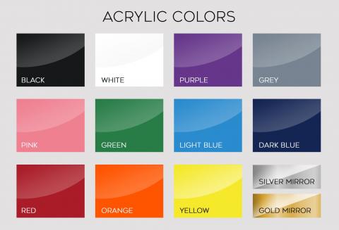 Acrylic color swatches