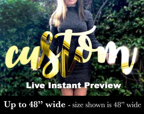 Acrylic name name in gold mirror