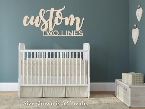 Custom Two Lines name sign wood
