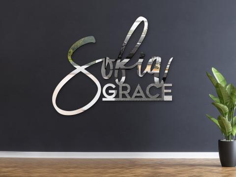 Custom Two Lines name sign mirror acrylic - Sofia Grace