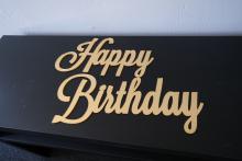 Happy Birthday Gold Mirror Front