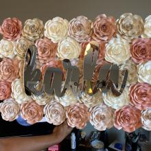 karla silver mirror flower wall