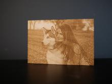 Engraved pet photo wide show