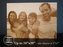 Engraved Wood family photos