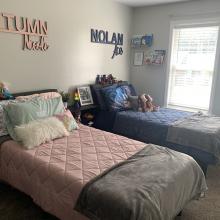 Autumn Rose sign on wall in kids bedroom