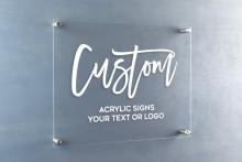 Custom Acrylic Logo Sign on Standoffs - White Print Angled